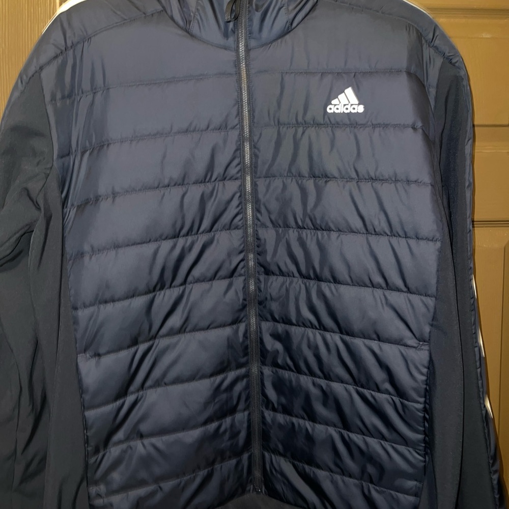 Essentials 3-Stripes Insulated Hooded Hybrid Jacket XL Navy
